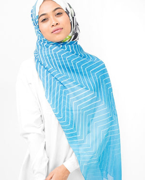 River Blue and Lime Punch Hijab-HIJABS-InEssence-Regular 27"x70"-MeHijabi.com
