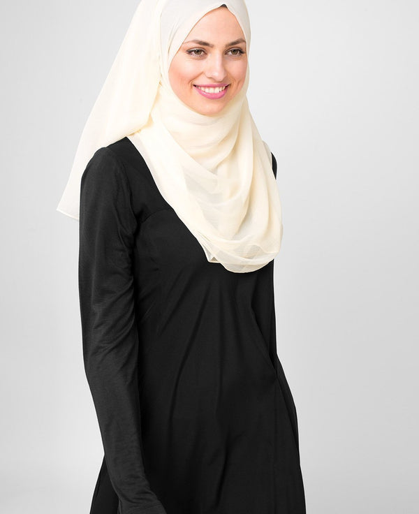 Bone White Chiffon Hijab-HIJABS-InEssence-Regular 27"x70"-MeHijabi.com