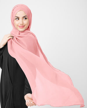 Bridal Rose Chiffon Hijab-HIJABS-InEssence-Regular 27"x70"-MeHijabi.com