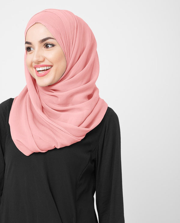 Bridal Rose Chiffon Hijab-HIJABS-InEssence-Regular 27"x70"-MeHijabi.com