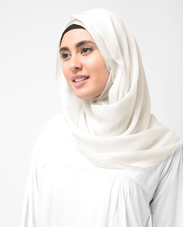Bright White Chiffon Hijab-HIJABS-InEssence-Regular 27"x70"-MeHijabi.com