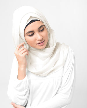 Bright White Chiffon Hijab-HIJABS-InEssence-Regular 27"x70"-MeHijabi.com
