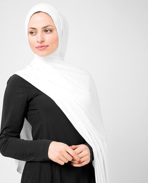 Bright White Jersey Hijab-HIJABS-InEssence-Regular 27"x70"-MeHijabi.com