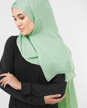 Cameo Green Viscose Woven Hijab-HIJABS-InEssence-Regular 27"x70"-MeHijabi.com
