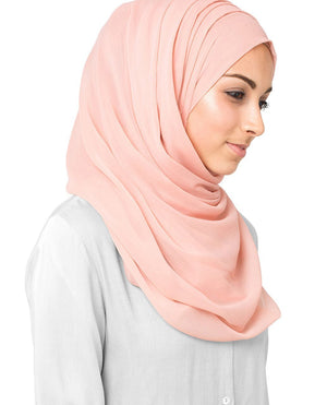 Cameo Rose Chiffon Hijab-Hijabs-InEssence-Regular 27"x70"-MeHijabi.com