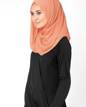 Carnelian Orange Chiffon Hijab-HIJABS-InEssence-Regular 27"x70"-MeHijabi.com
