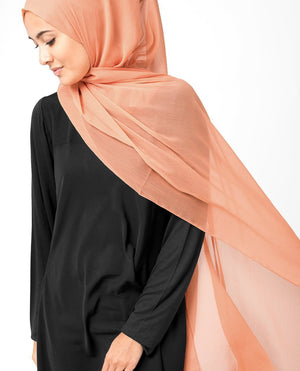 Carnelian Orange Chiffon Hijab-HIJABS-InEssence-Regular 27"x70"-MeHijabi.com