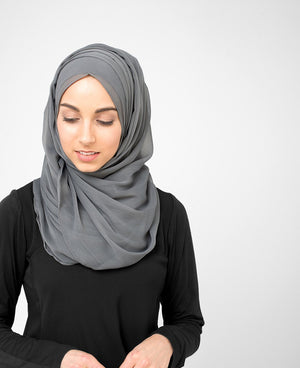 Castlerock Grey Chiffon Hijab-HIJABS-InEssence-Regular 27"x70"-MeHijabi.com