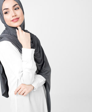 CastleRock Grey Viscose Jersey Hijab-HIJABS-InEssence-Regular 27"x70"-MeHijabi.com