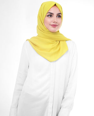 Celery Yellow Georgette Hijab-HIJABS-InEssence-Regular 27"x70"-MeHijabi.com