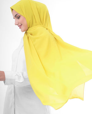 Celery Yellow Georgette Hijab-HIJABS-InEssence-Maxi 40"x70"-MeHijabi.com