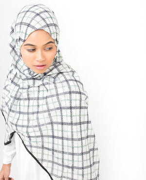 Check Motif Viscose Hijab-HIJABS-Silk Route-Laxi 40"x70"-MeHijabi.com