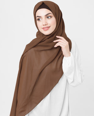 Cocoa Brown Georgette Hijab-HIJABS-InEssence-Regular 27"x70"-MeHijabi.com
