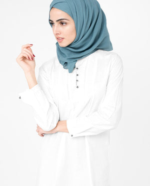 Aegean Blue Cotton Voile Hijab-HIJABS-InEssence-Regular 27"x70"-MeHijabi.com