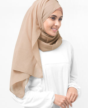 Almondine Cotton Voile Hijab-Hijabs-InEssence-Regular 27"x70"-MeHijabi.com