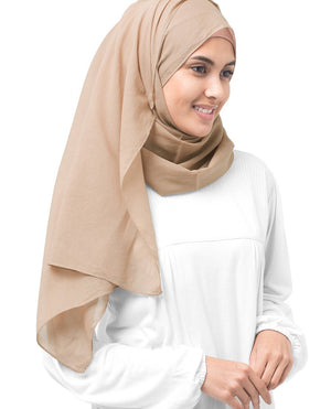 Almondine Cotton Voile Hijab-Hijabs-InEssence-Regular 27"x70"-MeHijabi.com