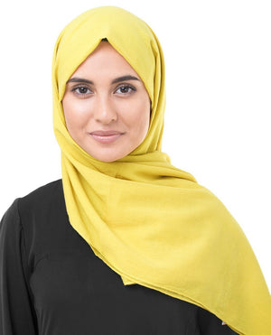 Cellery Yellow Cotton Voile Hijab-HIJABS-InEssence-Regular 27"x70"-MeHijabi.com