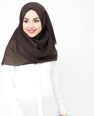Chestnut Cotton Voile Hijab-HIJABS-InEssence-Regular 27"x70"-MeHijabi.com
