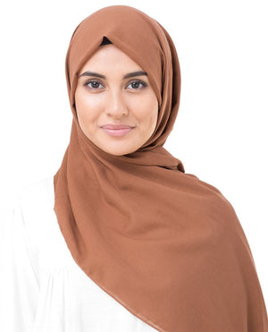 Cinnamon Stick Brown Cotton Voile Hijab-HIJABS-InEssence-Regular 27"x70"-MeHijabi.com