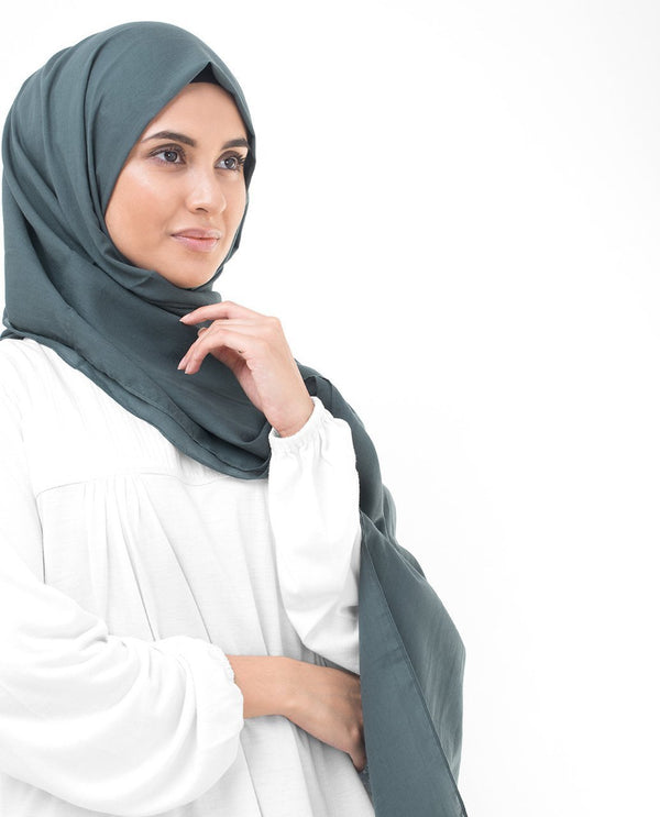 Dark Slate Blue Cotton Voile Hijab-HIJABS-InEssence-Regular 27"x70"-MeHijabi.com