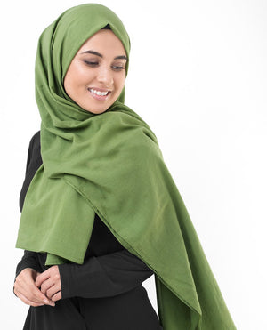 Forest Green Cotton Voile Hijab-HIJABS-InEssence-Maxi 40"x70"-MeHijabi.com