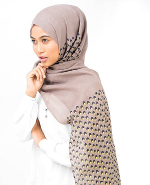 Griffin & Medieval Grey Yellow Hijab-HIJABS-InEssence-Maxi 40"x70"-MeHijabi.com