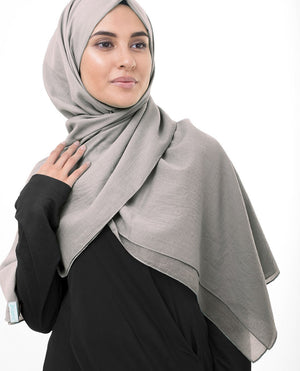 Ghost Grey Cotton Voile Hijab-HIJABS-InEssence-Regular 27"x70"-MeHijabi.com