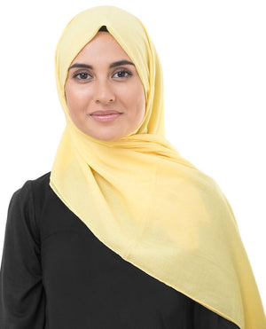 Goldfinch Yellow Cotton Voile Hijab-HIJABS-InEssence-Regular 27"x70"-MeHijabi.com