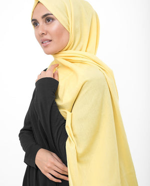 Goldfinch Yellow Cotton Voile Hijab-HIJABS-InEssence-Regular 27"x70"-MeHijabi.com