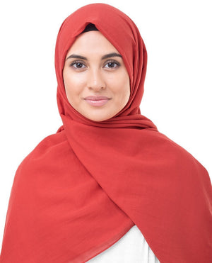 High Risk Red Cotton Voile Hijab-HIJABS-InEssence-Regular 27"x70"-MeHijabi.com