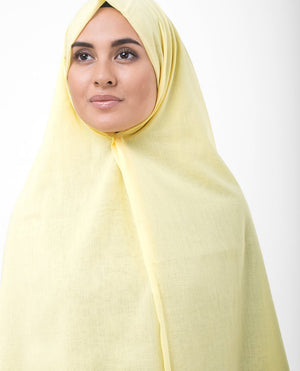 Lemon Grass Yellow Cotton Voile Hijab-HIJABS-InEssence-Regular 27"x70"-MeHijabi.com