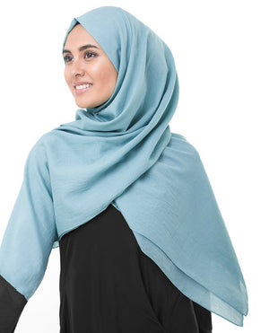 Sky Blue Cotton Voile Hijab-HIJABS-InEssence-Regular 27"x70"-MeHijabi.com