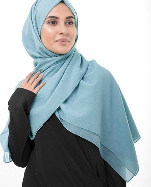 Sky Blue Cotton Voile Hijab-HIJABS-InEssence-Maxi 40"x70"-MeHijabi.com