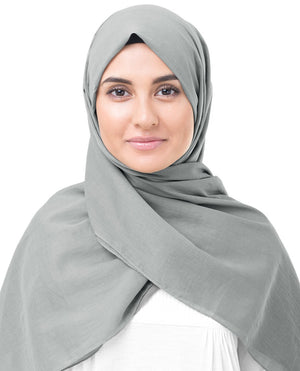 Steeple Grey Cotton Voile Hijab-HIJABS-InEssence-Medium-Steeple Grey-MeHijabi.com