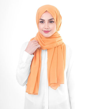 Tangerine Cotton Voile Hijab-HIJABS-InEssence-Regular 27"x70"-MeHijabi.com