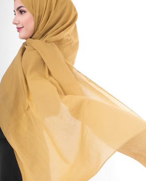 Tawny Olive Cotton Voile Hijab-HIJABS-InEssence-Regular 27"x70"-MeHijabi.com