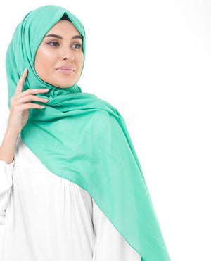 Vivid Green Cotton Voile Hijab-HIJABS-InEssence-Maxi 40"x70"-MeHijabi.com