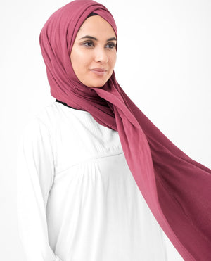 Crimson Red Jersey Hijab-HIJABS-InEssence-Regular 27"x70"-MeHijabi.com