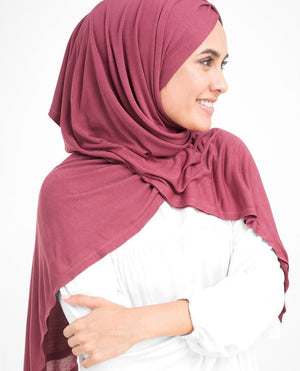 Crimson Red Jersey Hijab-HIJABS-InEssence-Maxi 40"x70"-MeHijabi.com