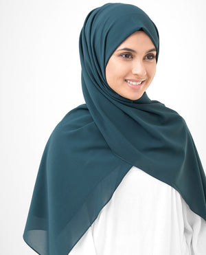 Dark Slate Blue Georgette Hijab-HIJABS-InEssence-Regular 27"x70"-MeHijabi.com