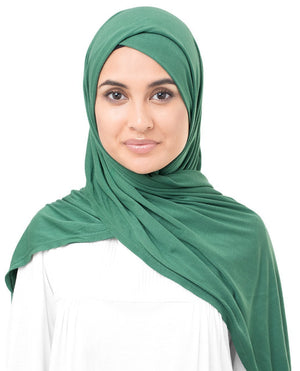 Deep Grass Green Jersey Hijab-HIJABS-InEssence-Regular 27"x70"-MeHijabi.com