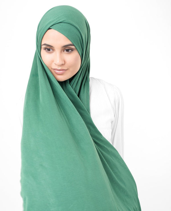 Deep Grass Green Jersey Hijab-HIJABS-InEssence-Regular 27"x70"-MeHijabi.com