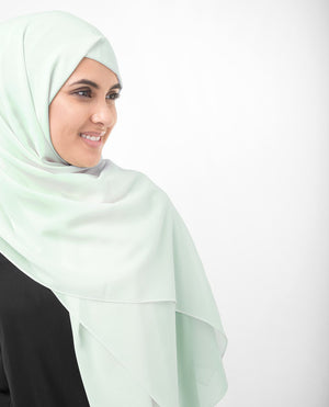 Fairest Jade Green Georgette Hijab-HIJABS-InEssence-Regular 27"x70"-MeHijabi.com