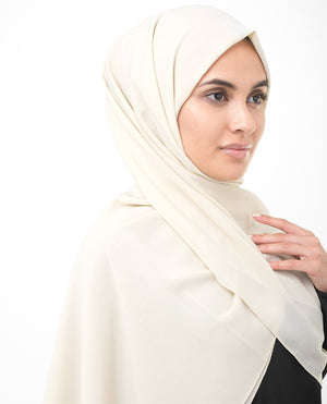 Fog Beige Georgette Hijab-HIJABS-InEssence-Maxi 40"x70"-MeHijabi.com