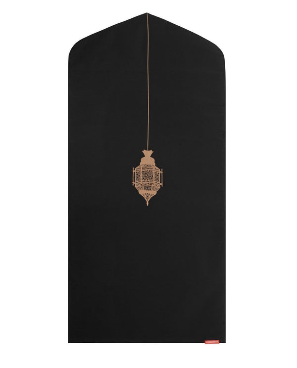 Islamic Prayer Mat in Black with Lantern Arch Shaped-PRAYER MAT-Visual Dhikr-Black-MeHijabi.com