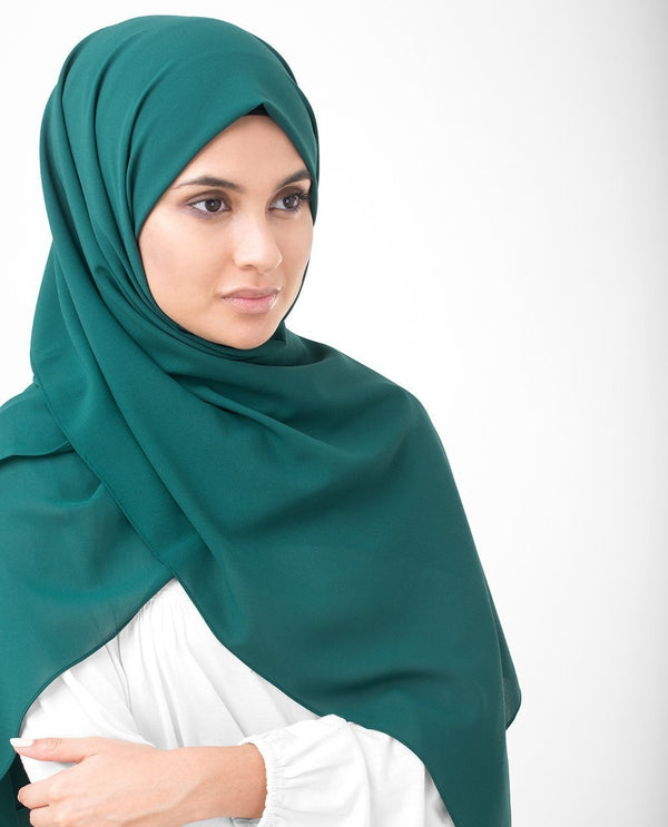 June Bug Green Georgette Hijab-HIJABS-InEssence-Regular 27"x70"-MeHijabi.com