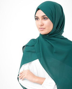 June Bug Green Georgette Hijab-HIJABS-InEssence-Maxi 40"x70"-MeHijabi.com