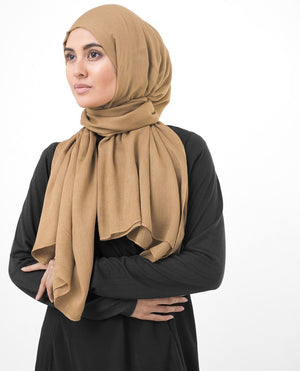 Latte Viscose Woven Hijab-HIJABS-InEssence-Regular 27"x70"-MeHijabi.com