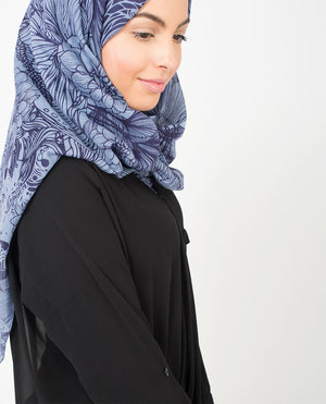 Lavender Floral Hijab-HIJABS-Silk Route-Maxi 40"x70"-MeHijabi.com