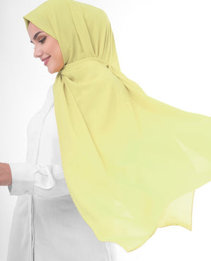 Lemon Grass Georgette Hijab-HIJABS-InEssence-Maxi 40"x70"-MeHijabi.com